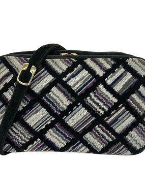 FEILER Black Gray Multi Pile Shoulder Bag